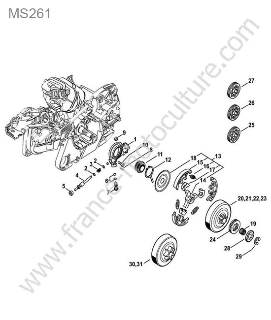Embrayage STIHL MS261