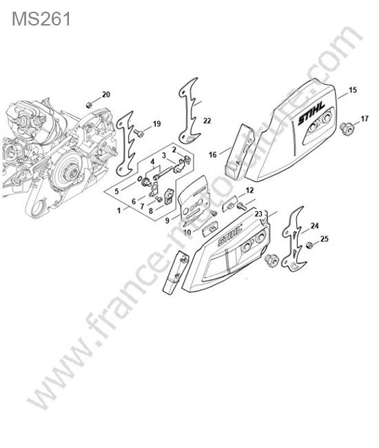 Tendeur couvercle STIHL MS261