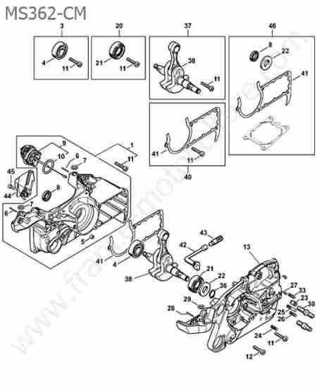 STIHL - MS362-CM : Carter / vilebrequin