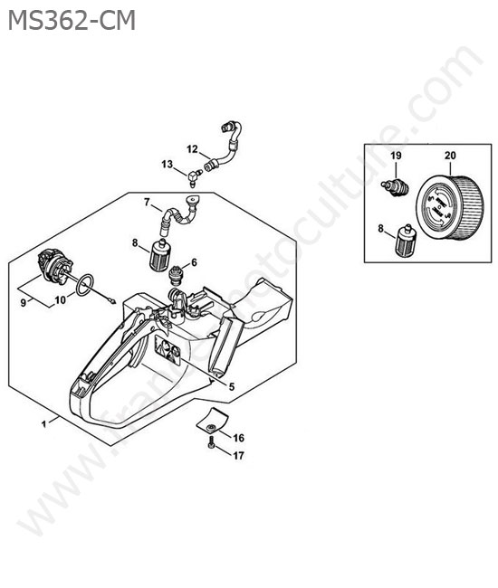 Reservoir STIHL MS362-CM