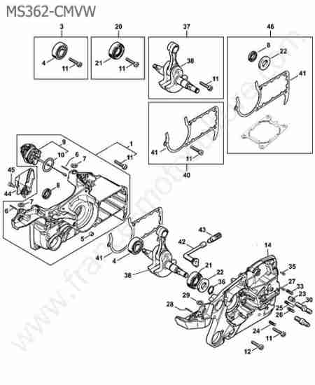 STIHL - MS362-CMVW : Carter / vilebrequin