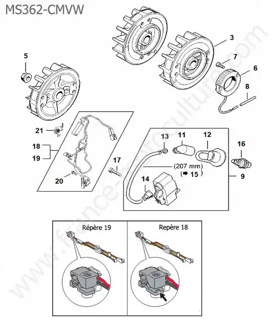 Allumage (serie apres 185301286) STIHL MS362-CMVW