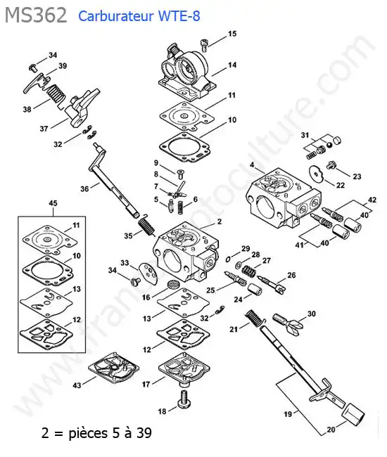 Carburateur wte-8 STIHL MS362