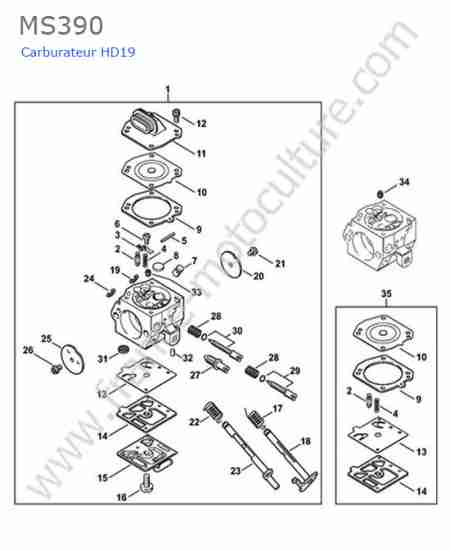 STIHL - MS390 : Carburateur hd19