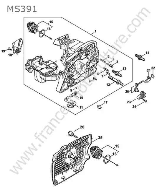 Carter moteur STIHL MS391