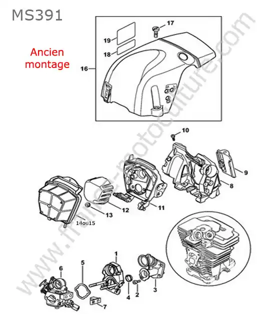 Admission (ancien montage) STIHL MS391