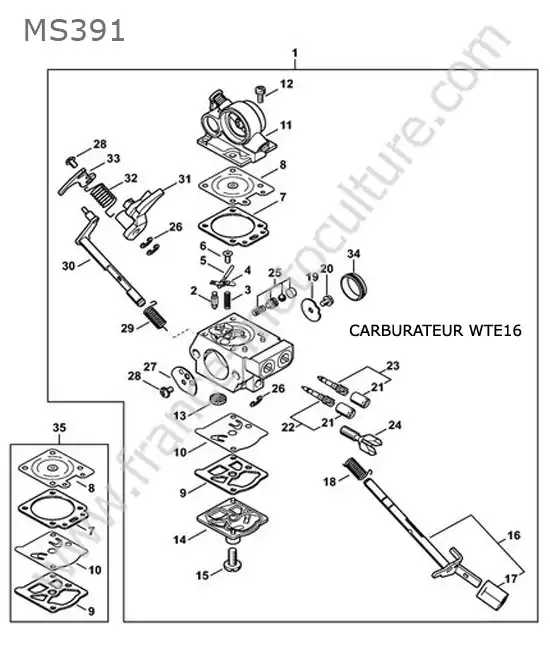 Carburateur wte16b STIHL MS391