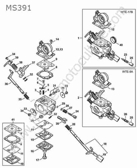 STIHL - MS391 : Carburateur wte17/wte9