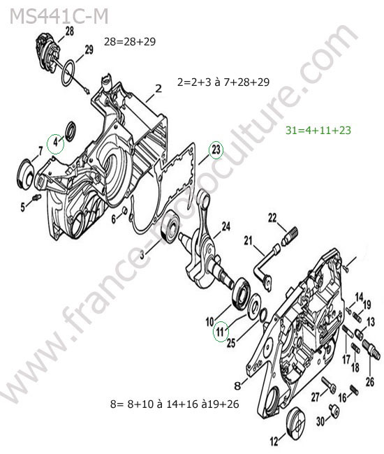 Vilebrequin STIHL MS441-CM