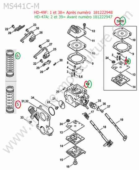 STIHL - MS441-CM : Carburateur hd-49hd-47