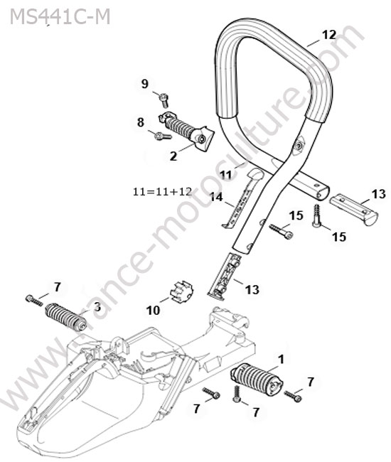 Poignee STIHL MS441-CM