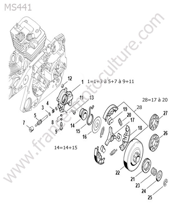 Pompe huile / embrayage STIHL MS441