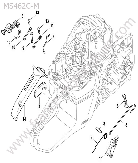 Commande gaz STIHL MS462-CM