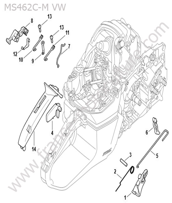 Commande gaz STIHL MS462-CMVW