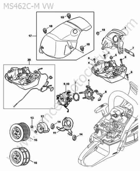 STIHL - MS462-CMVW : Capot / filtre air