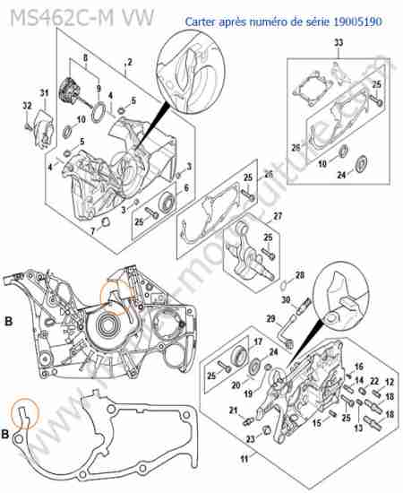 STIHL - MS462-CMVW : Vilebrequin (serie apres 19005190)