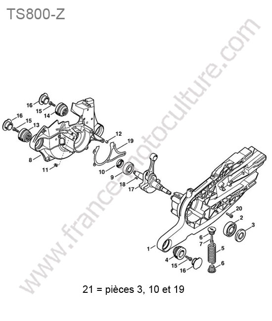 Carter / vilebrequin STIHL TS800-Z