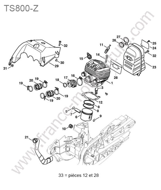 Cylindre /  piston STIHL TS800-Z