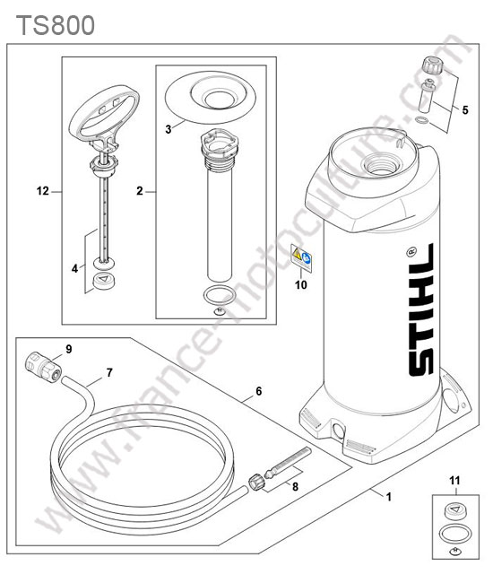 Reservoir eau STIHL TS800