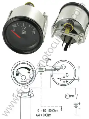 INDICATEUR JAUGE CARBURANT 52MM BX2200